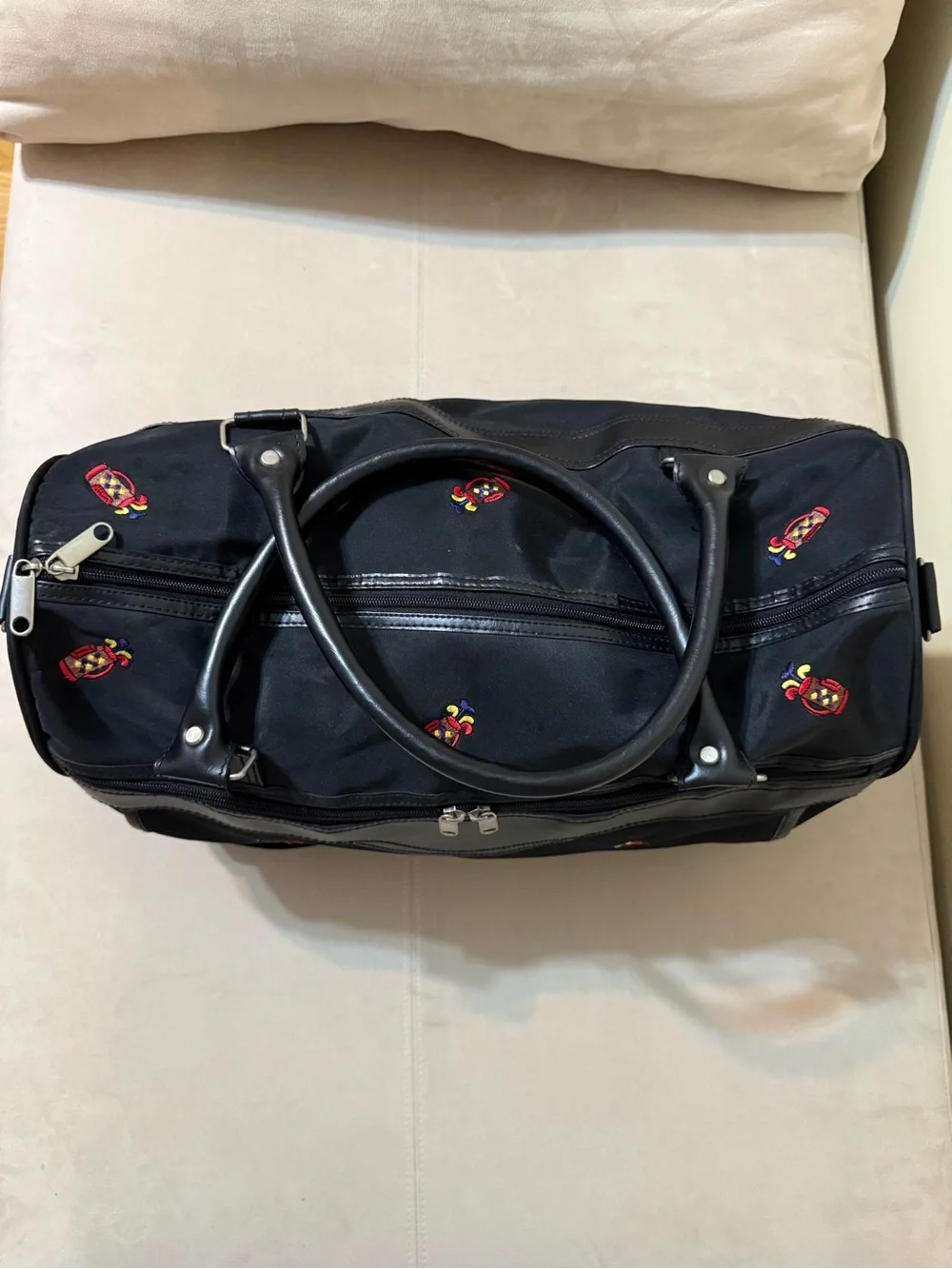 Black Golf Themed Embroidered Travel Duffle/Weekender Bag